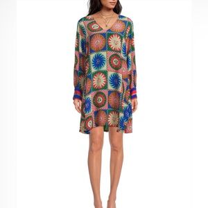 Johnny Was Multicolor Geometric Mini Dress